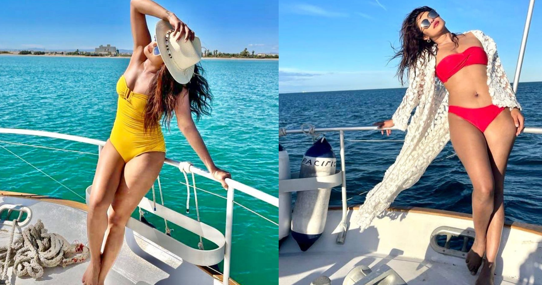Priyanka Chopra का रेड बिकिनी में  ने दिखाया हॉट अवतार, फैंस के उड़े होश, देखें तस्वीरें