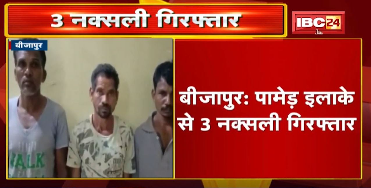 Bijapur News : पामेड़ इलाके से 3 Naxali Arrest | सुरक्षाबलों पर Firing में शामिल थे नक्सली