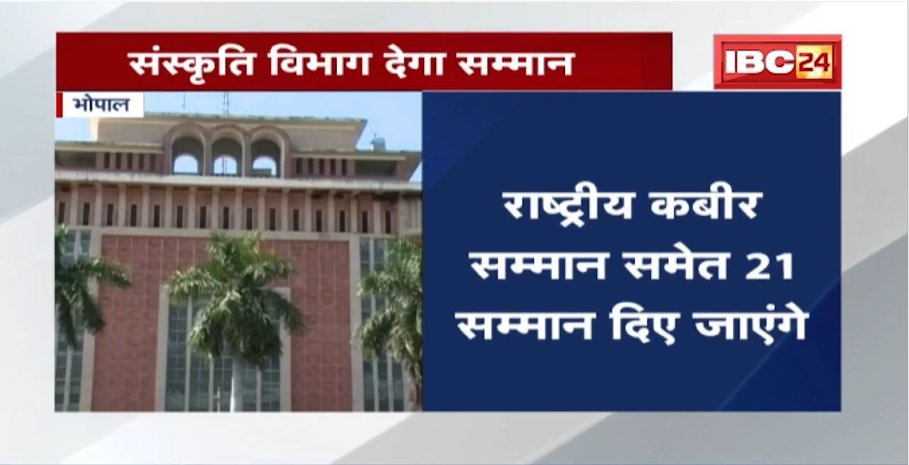 MP के संस्कृति विभाग ने विभिन्न सम्मानों की घोषणा | राष्ट्रीय कबीर सम्मान समेत 21 सम्मान दिए जाएंगे