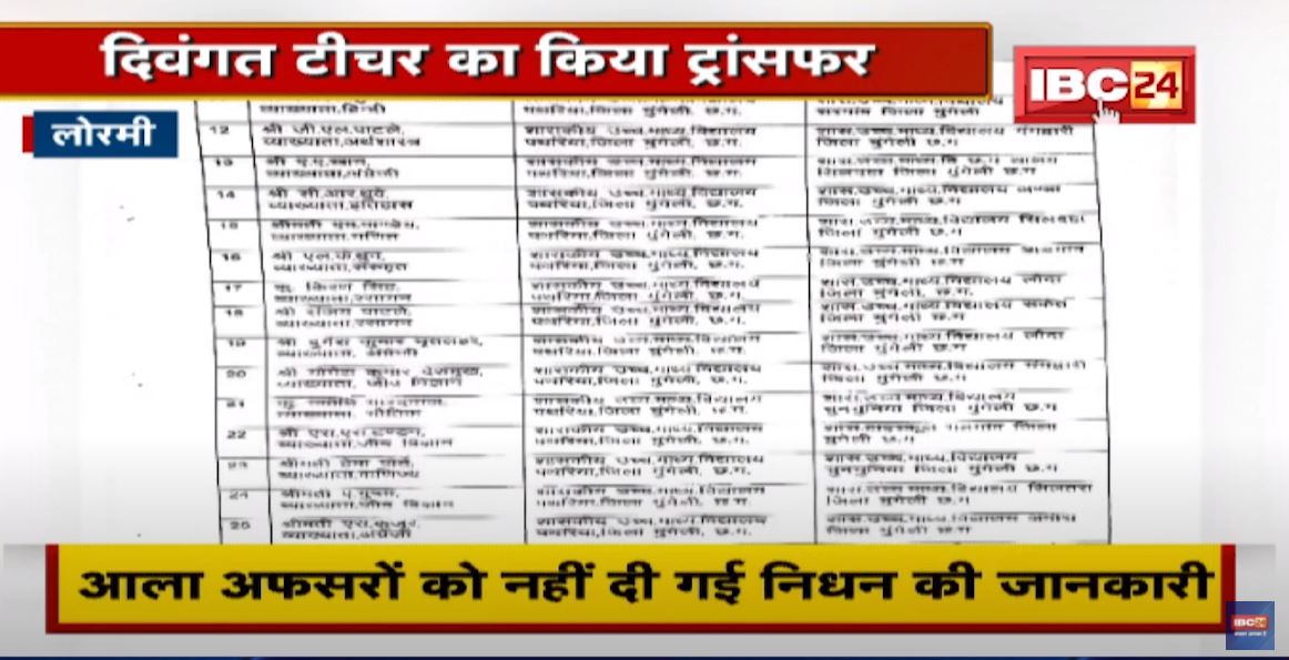 Lormi News : शिक्षा विभाग की लापरवाही उजागर | दिवंगत टीचर का किया ट्रांसफर | देखिए