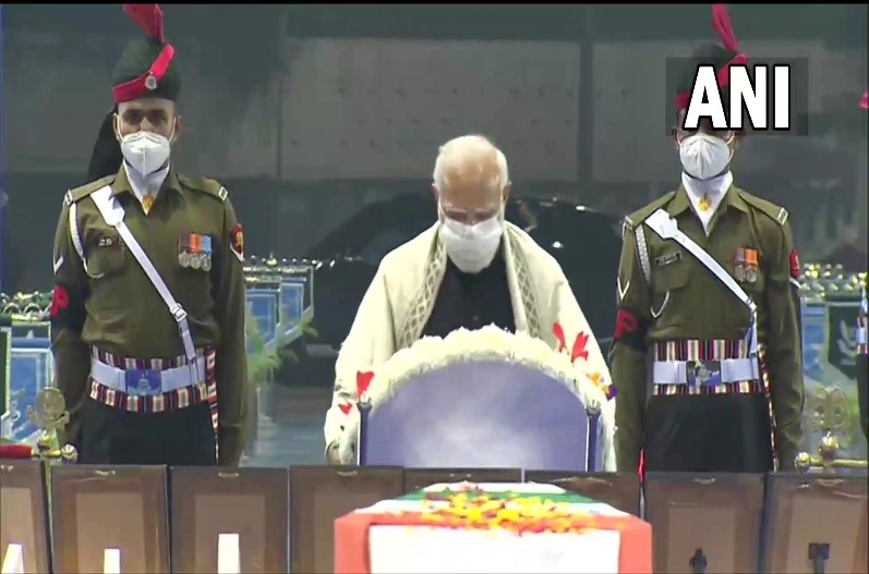 PM Modi pays last respects to Bipin Rawat