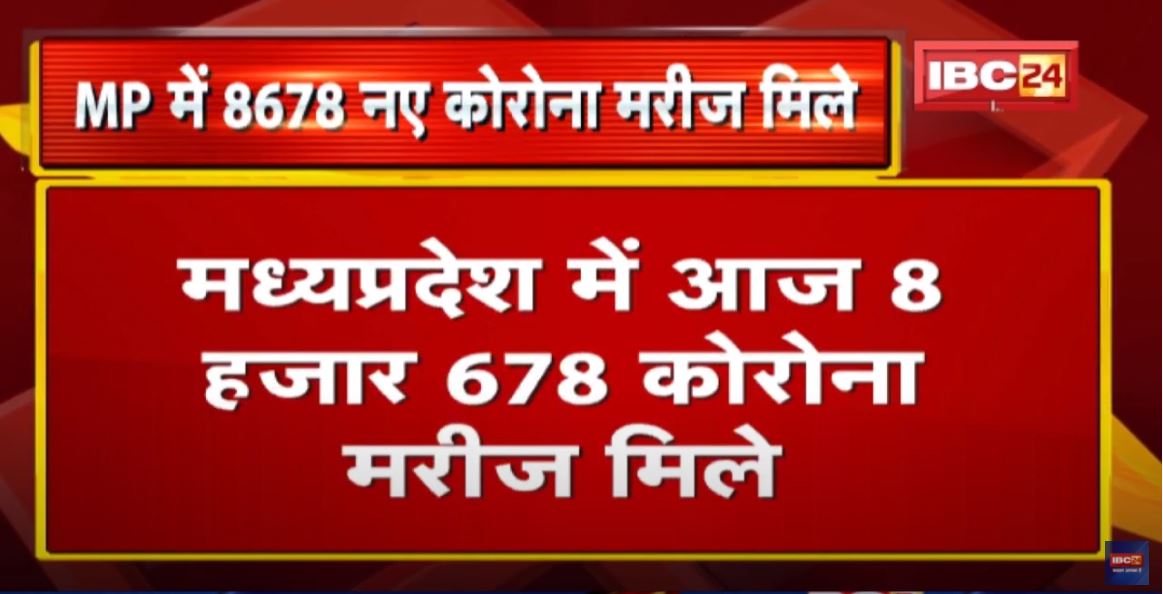 Madhya Pradesh Coronavirus Update : आज 8 हजार 678 कोरोना मरीज मिले | 5 मरीज की हुई मौत
