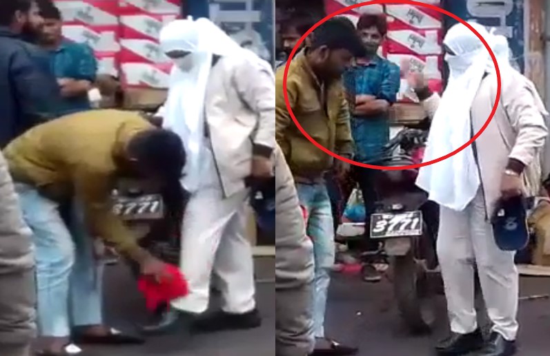 महिला कॉन्स्टेबल ने बीच चौराहे पर पहले लड़के से साफ करवाया पैंट, फिर जड़ दिया झन्नाटेदार तमाचा