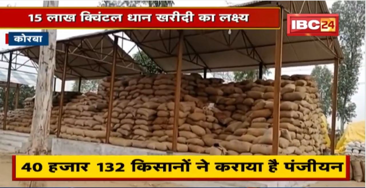 Korba में 15 लाख क्विंटल धान खरीदी का लक्ष्य। अब तक 11.45 लाख क्विंटल धान की खरीदी
