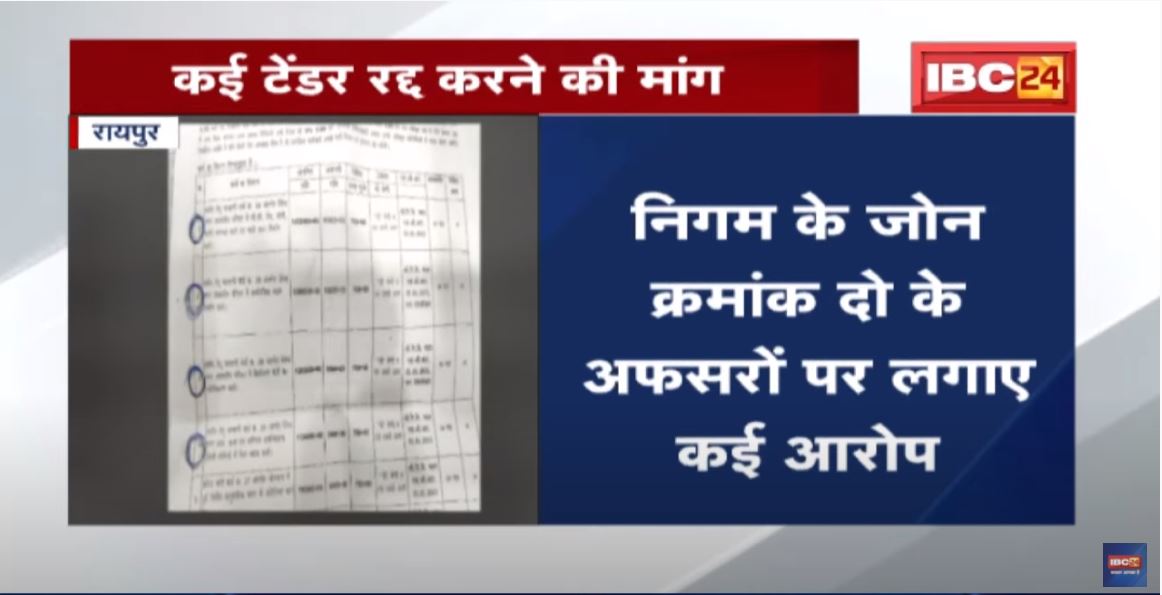 Raipur Nagar Nigam के जोन क्रमांक 2 में गड़बड़ी का आरोप | कई टेंडर रद्द करने की मांग