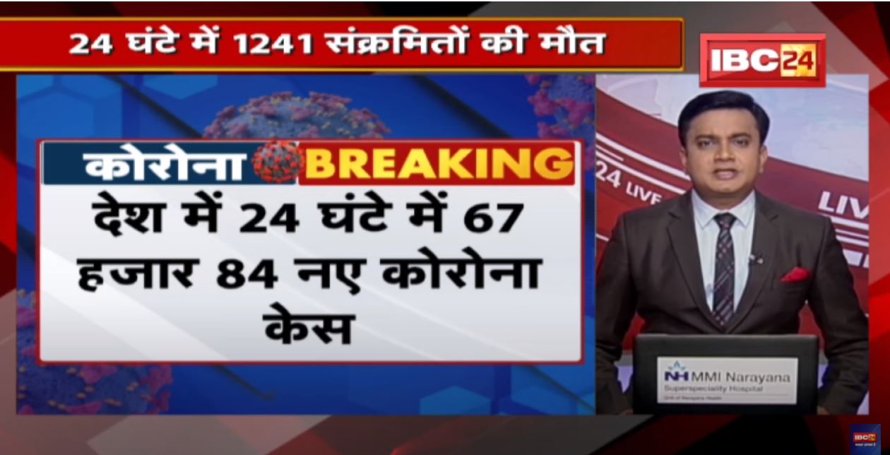 Coronavirus Update in India : देश में 24 घंटे में मिले 67084 नए Corona Positive | 1241 मरीजों की मौत