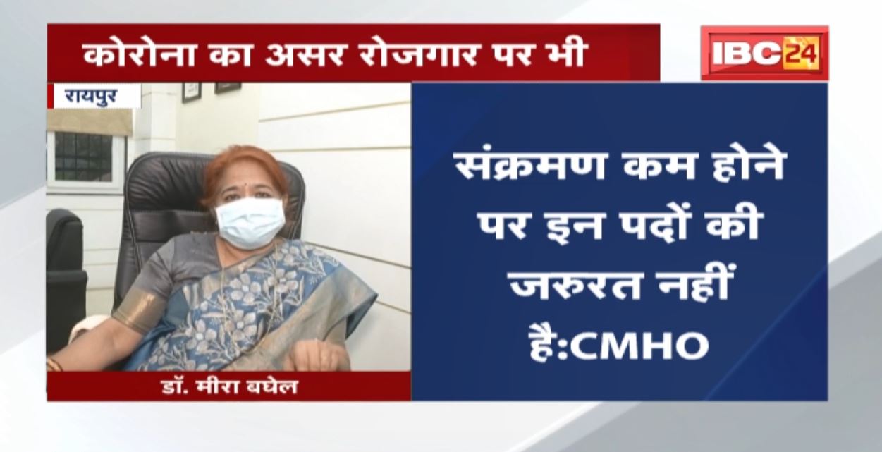 Raipur : संक्रमण कम हुआ, नियुक्ति रद्द | CMHO ने कहा- संक्रमण कम होने पर इन पदों की जरुरत नहीं