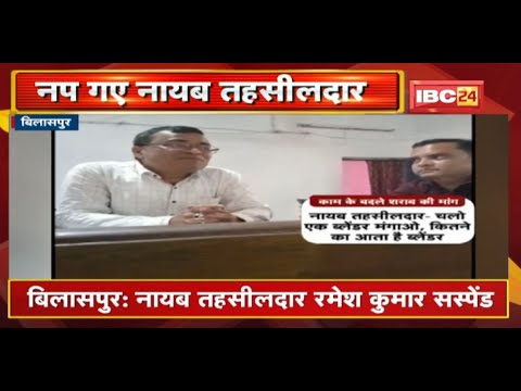 Bilaspur : नायब तहसीलदार Ramesh Kumar Suspend | फरियादी से काम के एवज में मांगी थी शराब