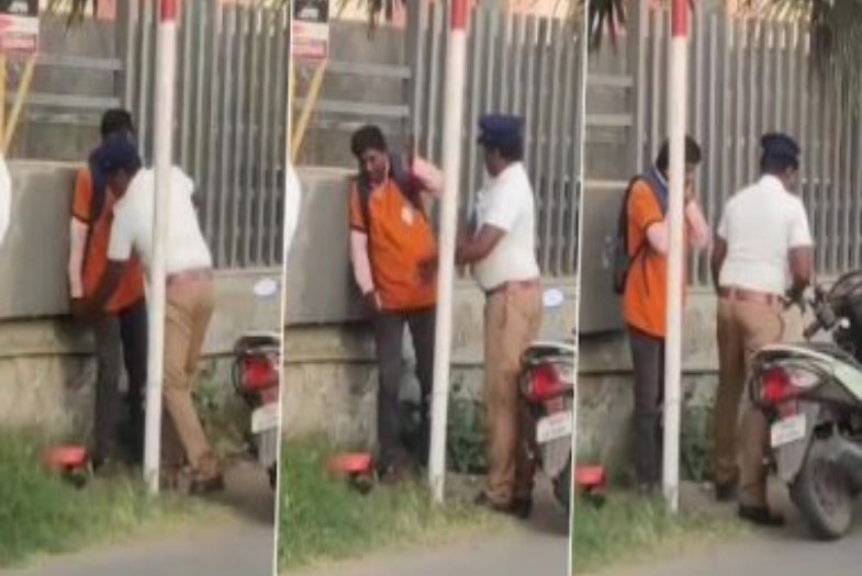 Constable Slappes Swiggy Delivery Boy