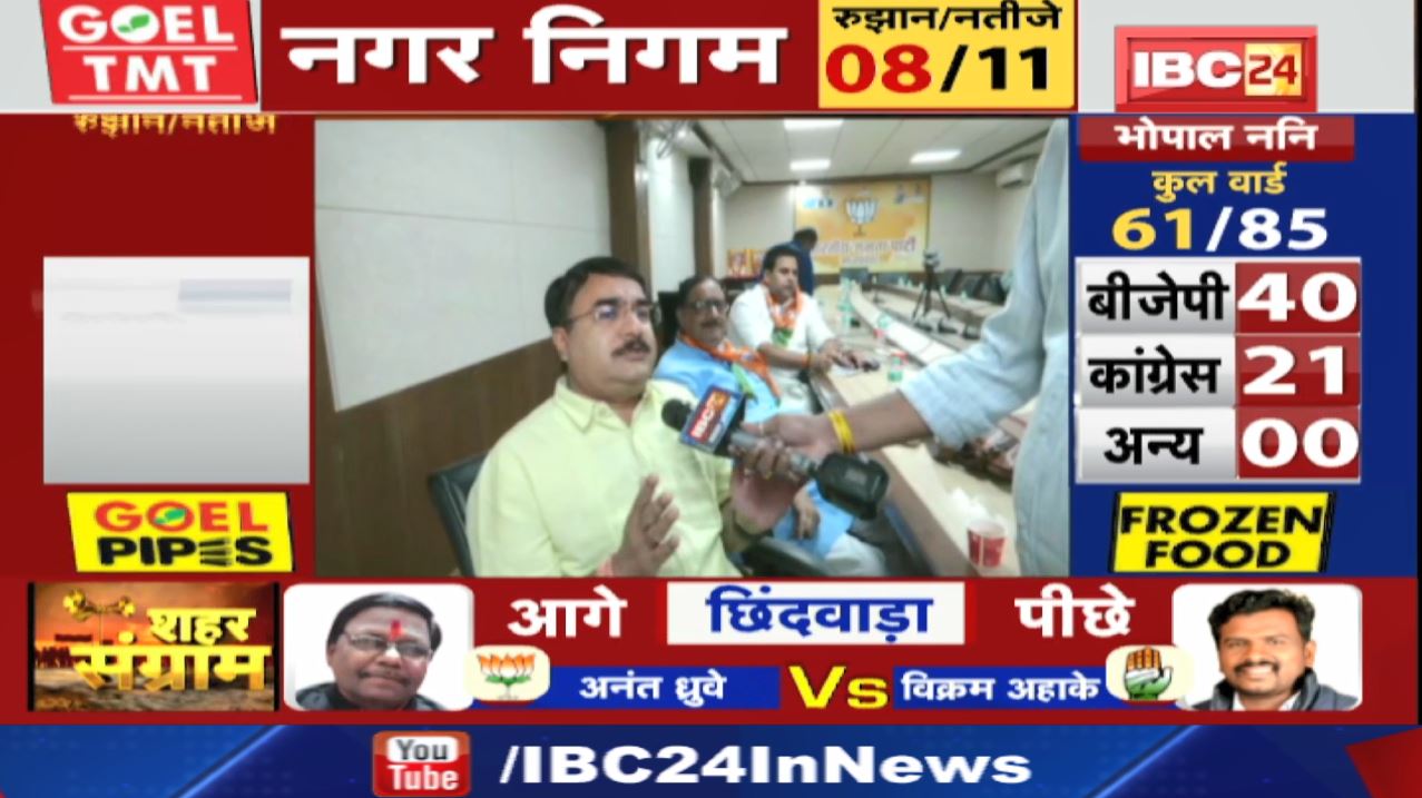 Madhya Pradesh Nikay Chunav Result : भोपाल बीजेपी कार्यालय से लगातार की जा रही है मतदान की मॉनिटरिंग
