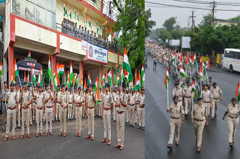 Urban police took out tricolor rally