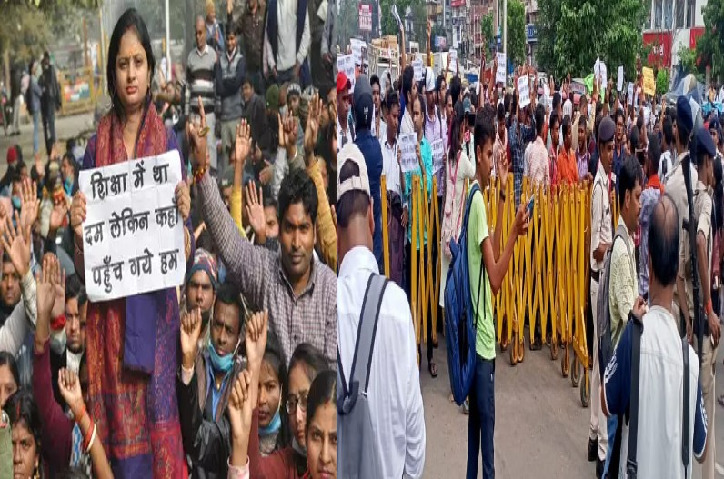 नौकरी मांगने राजधानी आए युवाओं को मिली लाठी, ADM की मार से लहूलुहान हुए प्रदर्शनकारी