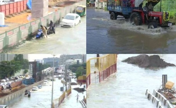 पूरे शहर में हर तरह पानी ही पानी दिख रहा है। लोगों को घर से बाहर नहीं निकलने की एडवाइजरी जारी की गई है।