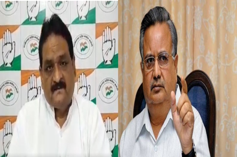 गंगाजल पर सियासत : रमन सिंह अपने बेटे अभिषेक के सिर पर हाथ रखकर गंगाजल की कसम खाए, बीजेपी के आरोपों पर कांग्रेस का पलटवार