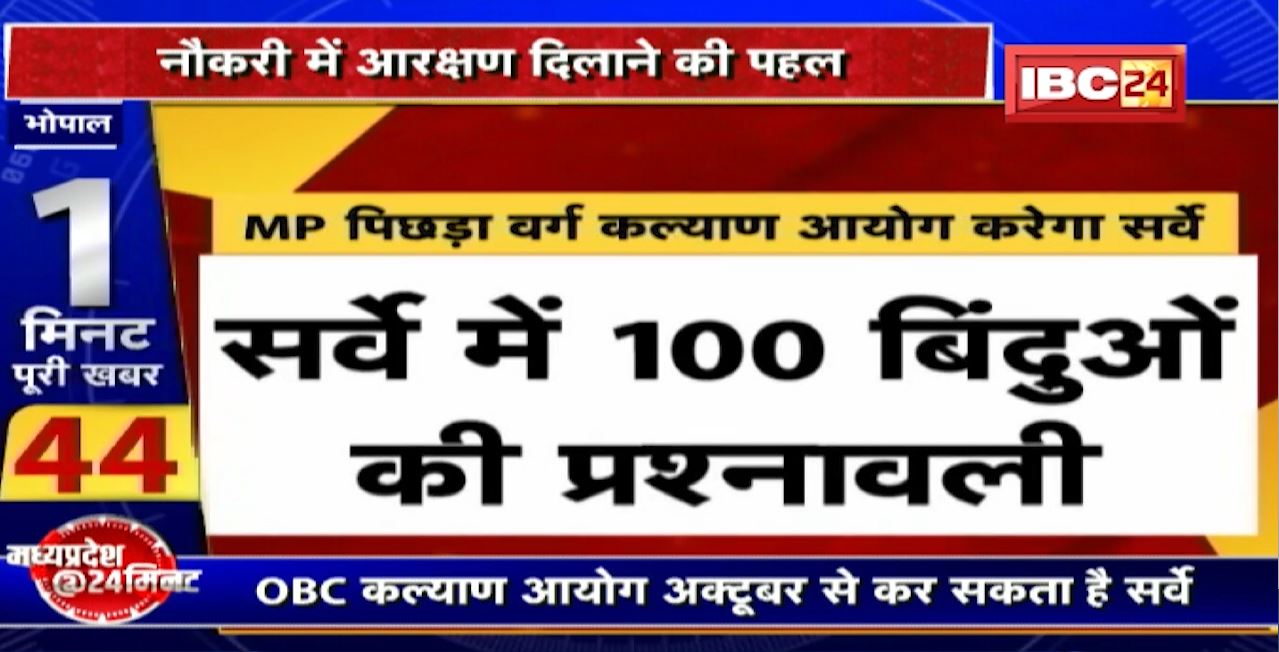 Bhopal : नौकरी में आरक्षण दिलाने की पहल। MP पिछड़ा वर्ग कल्याण आयोग करेगा सर्वे