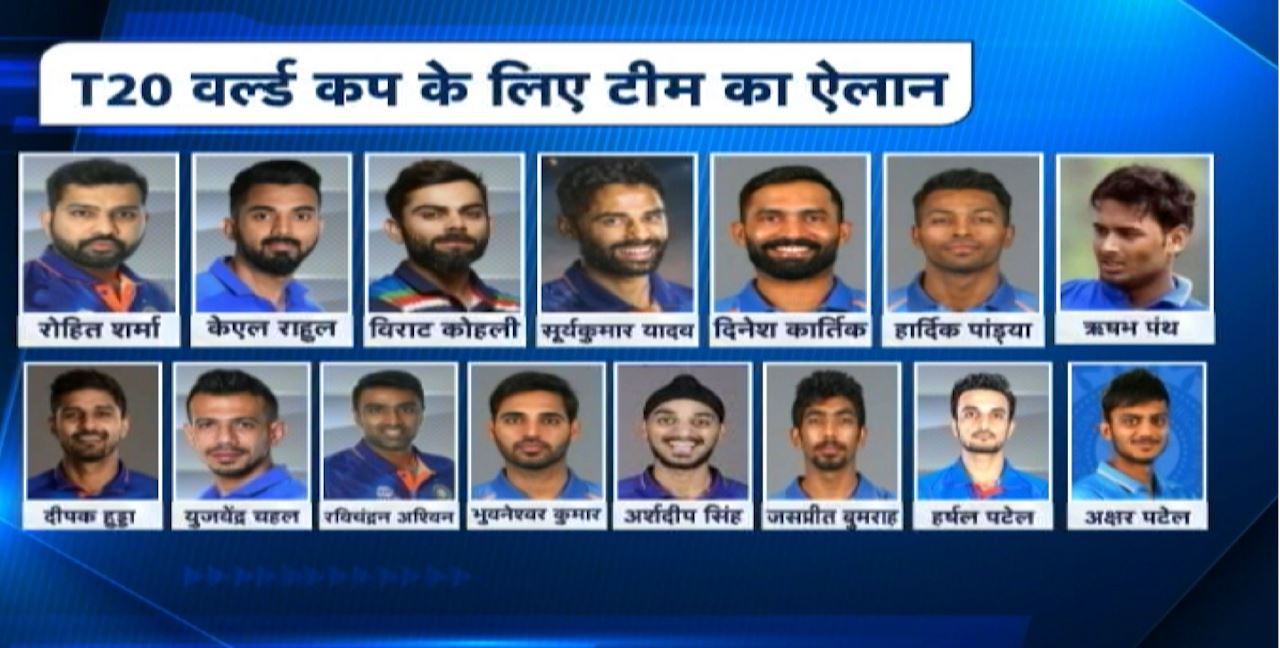 T20 World Cup 2022 : India T20 World Cup Squad Announced | Pakistan से होगा India का पहला मुकाबला