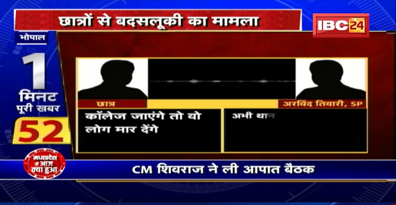 झाबुआ SP ने छात्रों से की बदसलूकी। सीएम शिवराज ने आपात बैठक कर SP को किया निलंबित