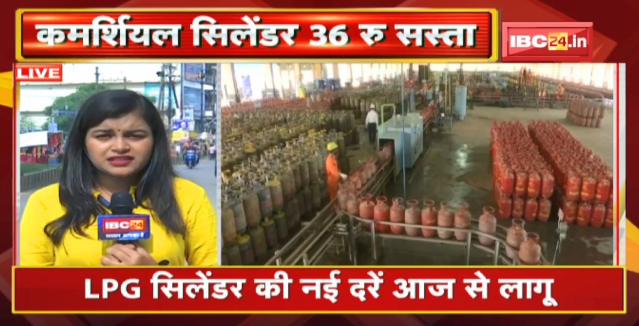 Gas Cylinder Price Today : LPG Cylinder की नई दरें आज से लागू | Commercial Cylinder 36 रु. सस्ता