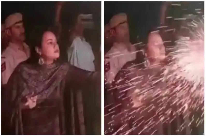 IAS Tina Dabi के साथ पटाखा फोड़ते वक्त हुआ दर्दनाक हादसा, सीधे चेहरे पर आ गईं चिंगारियां