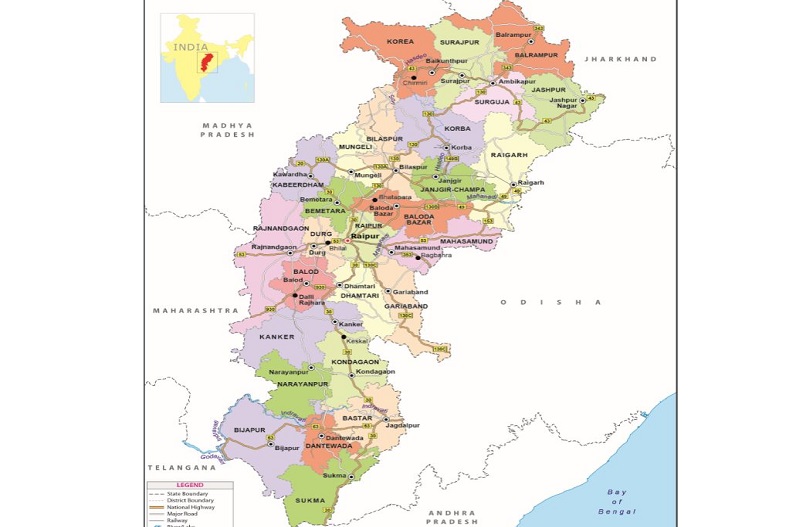 33 Districts of Chhattisgarh: