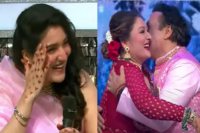 Govinda kisses wife Sunita on the stage of Indian Idol 13