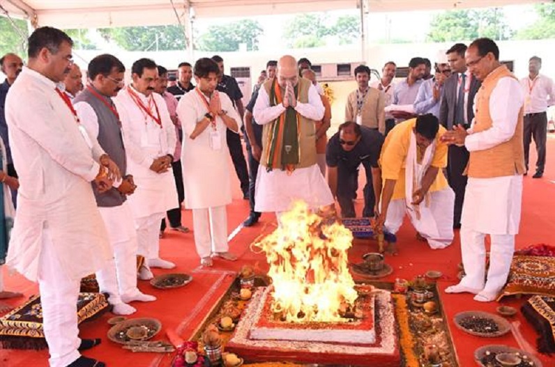 ग्वालियर को केन्द्रीय गृह मंत्री अमित शाह की सौगात, नए एयर टर्मिनल का किया भूमि-पूजन