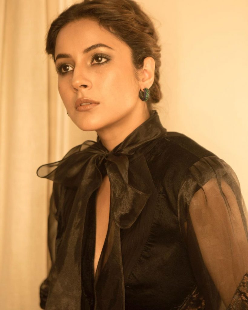 इस फोटो में शहनाज का पूरा आउटफिट नजर आ रहा ही और उनकी ड्रेस का कट भी दिख रहा है। इस कट की वजह से शहनाज का क्लीवेज भी दिख रहा है।