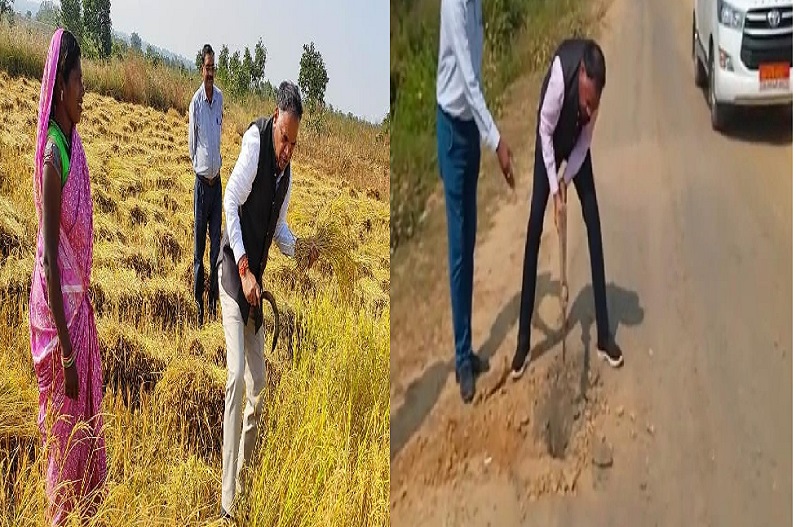 कभी सड़क की खुदाई तो कभी धान की कटाई करने लग जाता है सरपंच से कलेक्टर बना ये IAS, वीडियो जीत लेगा दिल…देखें