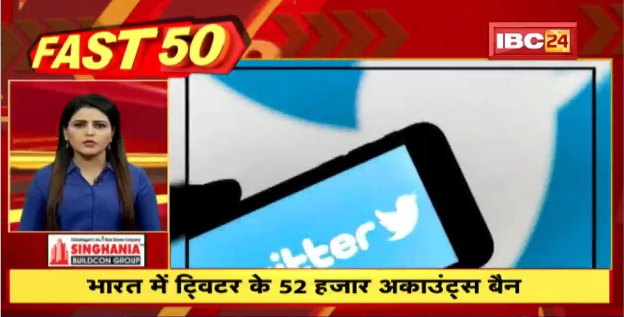India में Twitter के 52 हजार Accounts Ban। Fast 50 | Watch The Latest Top 50 News Of The Day