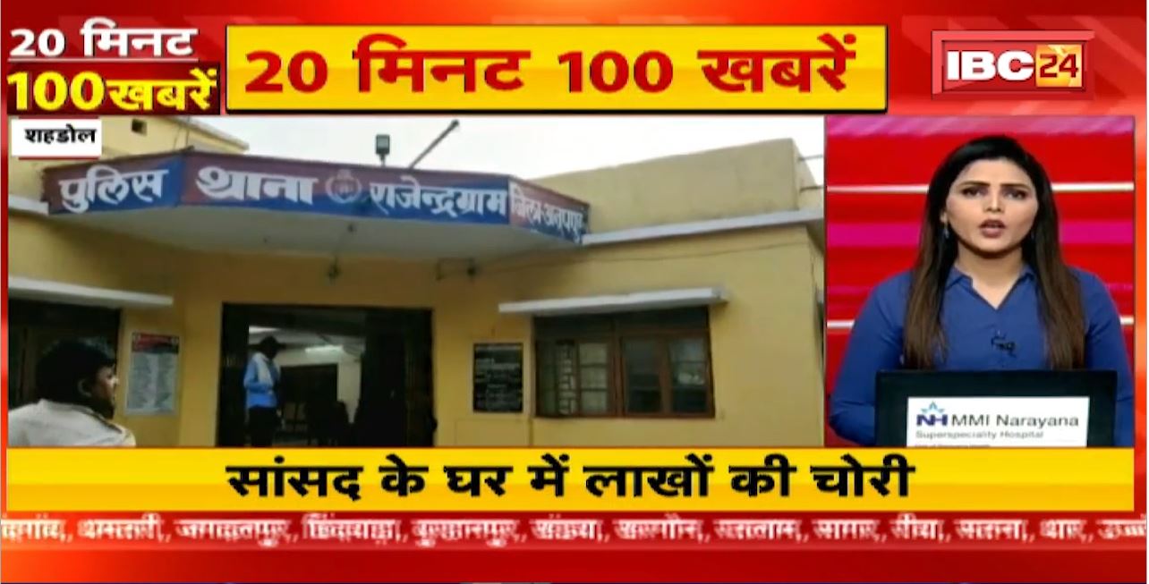 सांसद के घर में लाखों की चोरी | 20 Minute 100 News | MP-CG Latest News