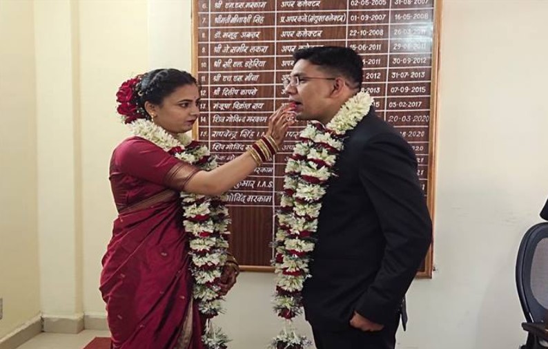 Couple Marry in Upper Collector Office