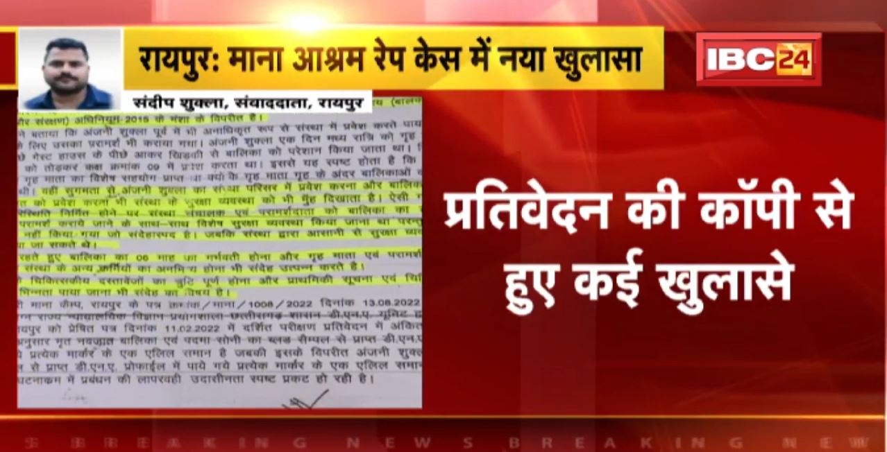 Raipur Ashram Rape Case : माना आश्रम रेप केस में नया खुलासा। संस्था SOS ने जानबूझकर दबाया मामला