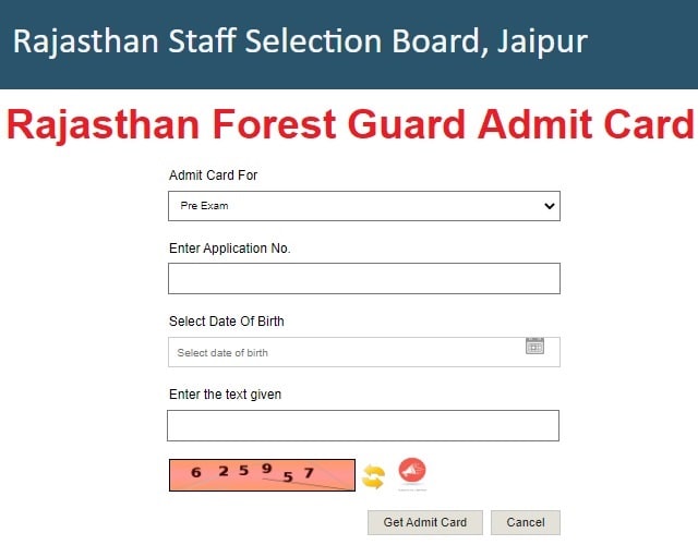 RSMSSB Forest Guard Admit Card 2022 | RSMSSB Forest Guard and Forester Recruitment