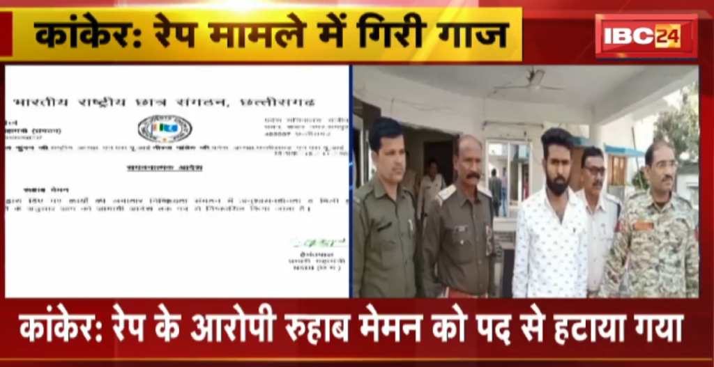 Rape accused Ruhab Memon was removed from the post of NSUI in-charge General Secretary