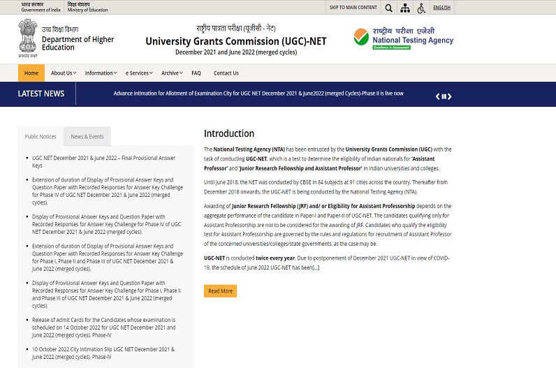 NTA UGC NET Result 2022