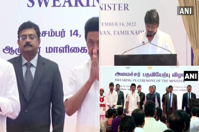 Tamil Nadu CM MK Stalin's son Udhayanidhi sworn in as Minister of State
