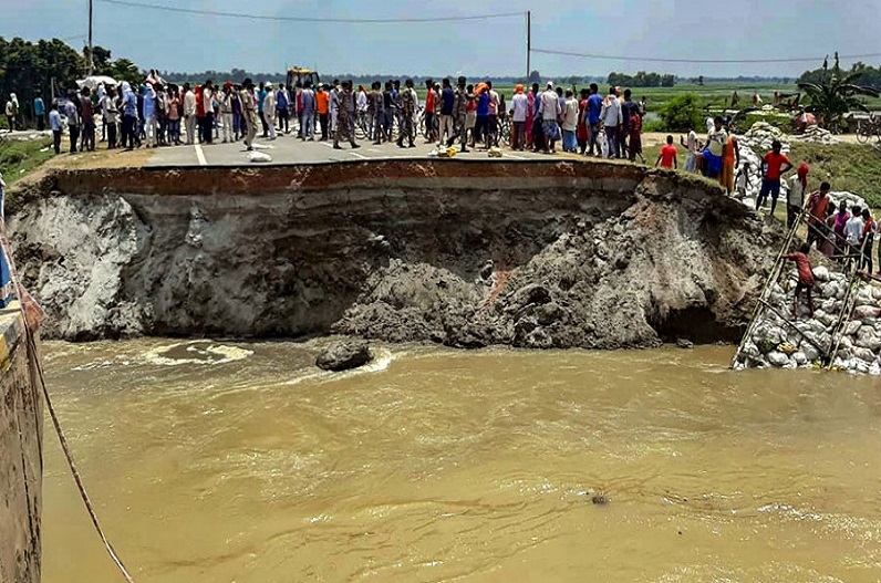Newly constructed bridge on river in Bihar collapsed before inauguration