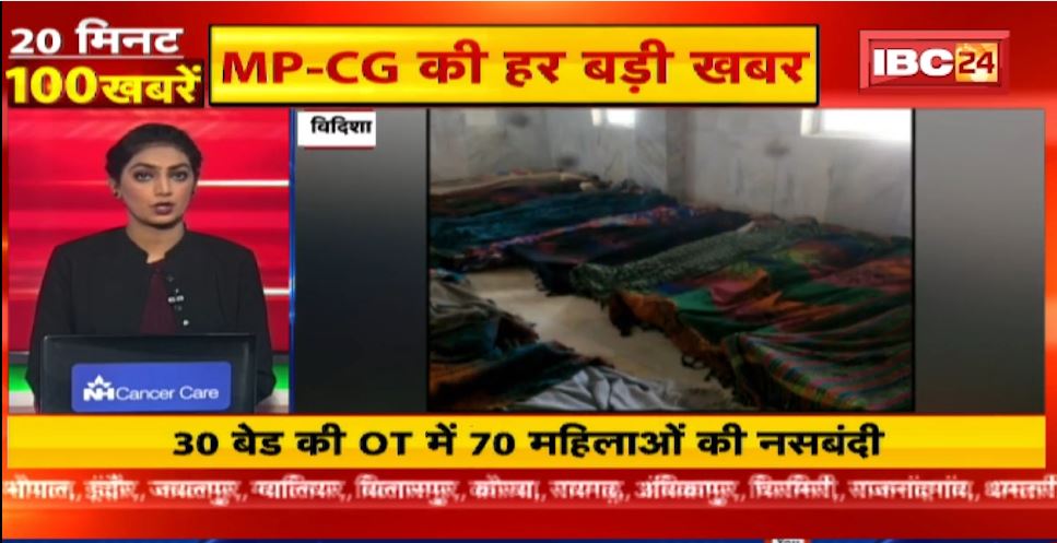 30 बेड की OT में 70 महिलाओं की नसबंदी। 20 Minute 100 News | MP-CG Latest News