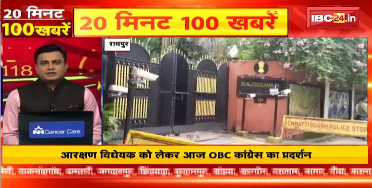 आरक्षण विधेयक को लेकर आज OBC Congress का प्रदर्शन। 20 Minute 100 News | MP-CG Latest News