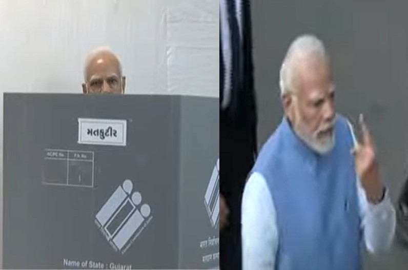 जनता का आर्शीवाद लेने से पहले पीएम मोदी ने लिया मां का आशीर्वाद, यहां किया मतदान