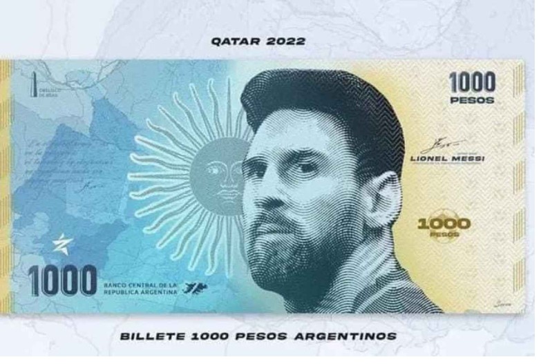 lionel messi photo on currency