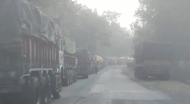 Block on RMKK road on Bilaspur National Highway to Pendra