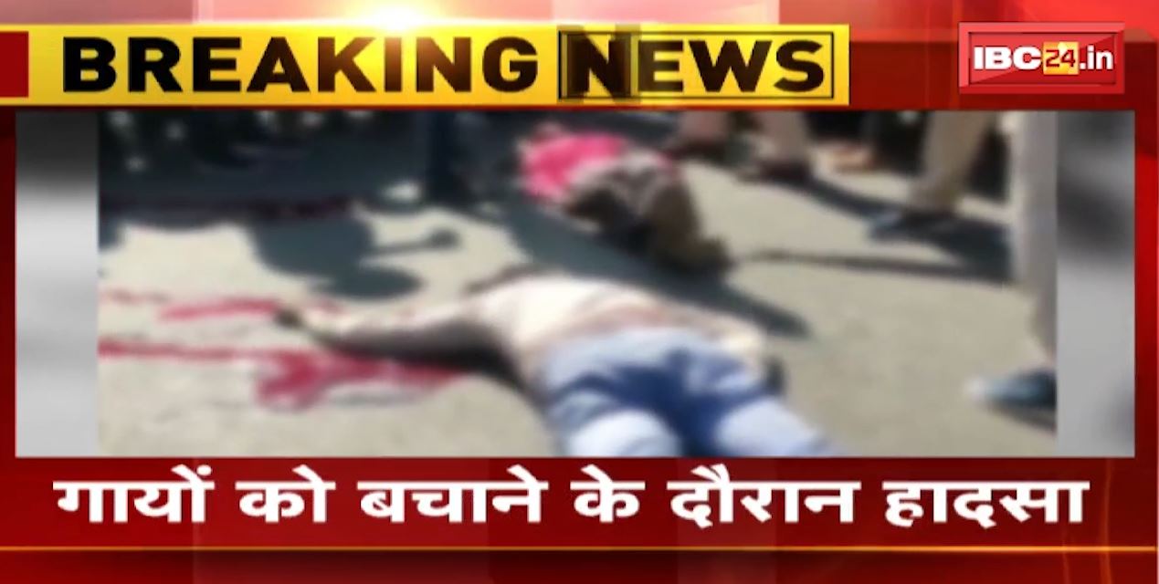 सक्ती में गायों को बचाने के दौरान बड़ा हादसा। बाइक सवार 2 युवकों की मौके पर ही मौत