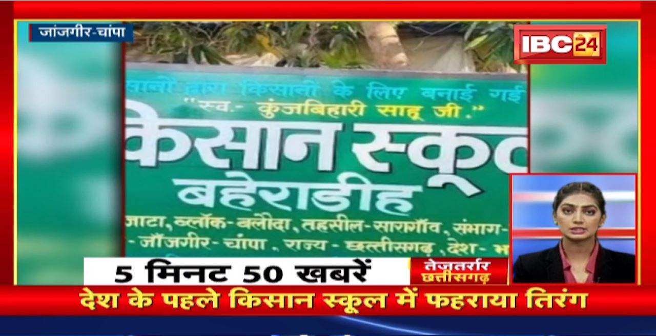 देश के पहले किसान स्कूल में फहराया गया तिरंगा। तेजतर्रार छत्तीसगढ़। Chhattisgarh Non Stop