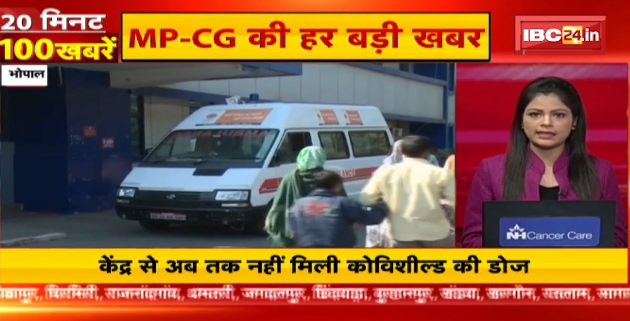 केंद्र से अब तक नहीं मिली कोविशील्ड की डोज। 20 Minute 100 News | MP-CG Latest News