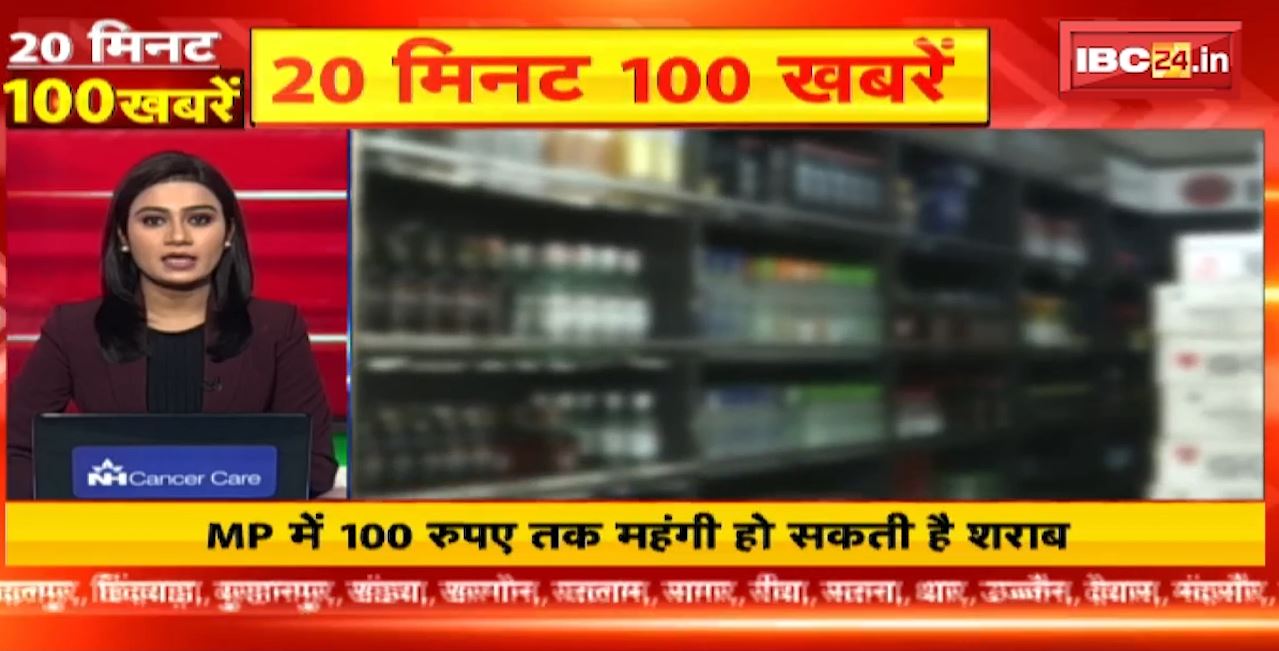 MP में 100 रुपए तक महंगी हो सकती है शराब। 20 Minute 100 News | MP-CG Latest News