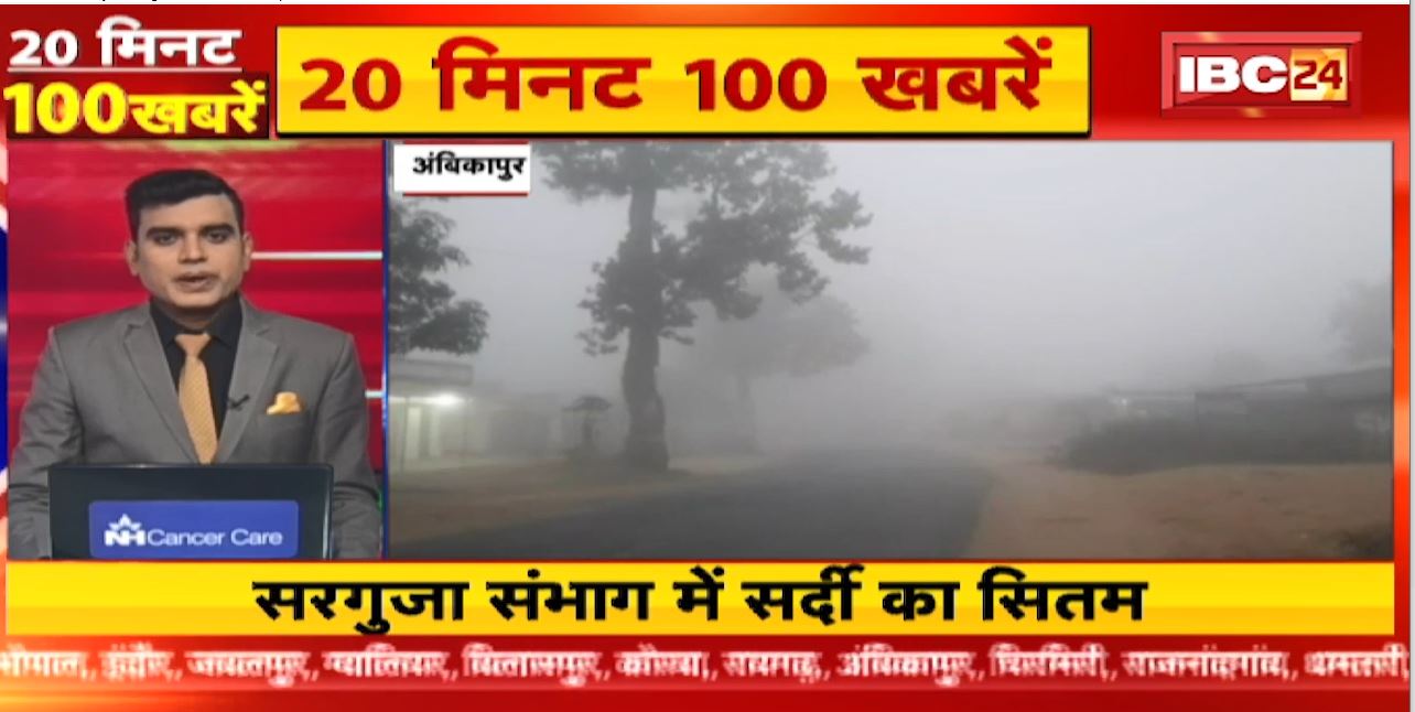 Chhattisgarh के सरगुजा संभाग में सर्दी का सितम | 20 Minute 100 News | MP-CG Latest News