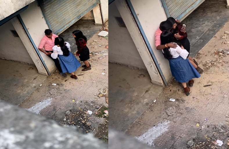 लड़के ने खुलेआम दो युवतियों के साथ किया रोमांस, सामने वाली बिल्डींग से किसी ने रिकॉर्ड करके वीडियो कर दिया वायरल
