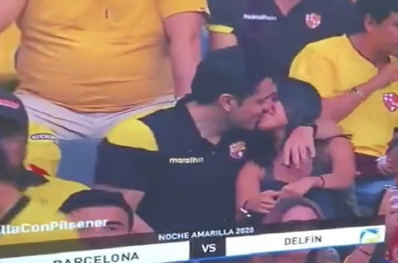 Couple kissed in live match