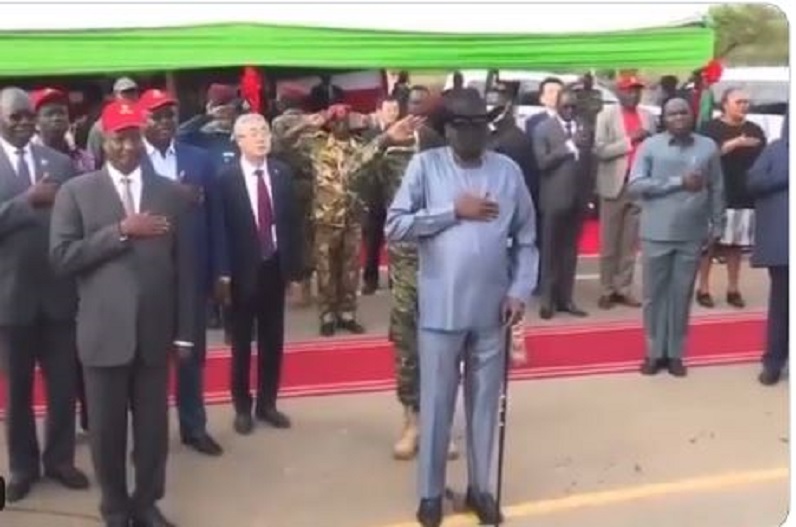 president of South Sudan wet himself live